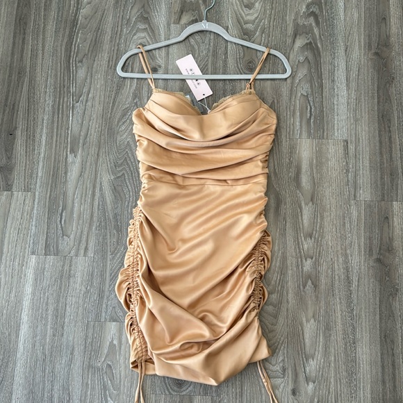 Oh Polly | Dresses | Ohpolly Mini Dress In Gold Color | Poshmark